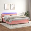 VidaXL Slat Bed Base with Mattress and LED, Upholstered Bed, Double Bed, Adult Bed for Interior Bedroom, 3134596
