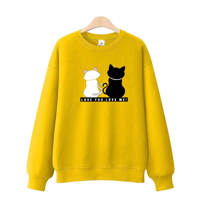 2024 Осень/Зима Женская плюшевая утолщенная круглая толстовка с круглым вырезом - Модная, свободная, повседневная, теплая