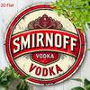 Винтажная металлическая жестяная вывеска Smirnoff Vodka, 8-дюймовая круглая настенная कला для бара, кухни, офиса