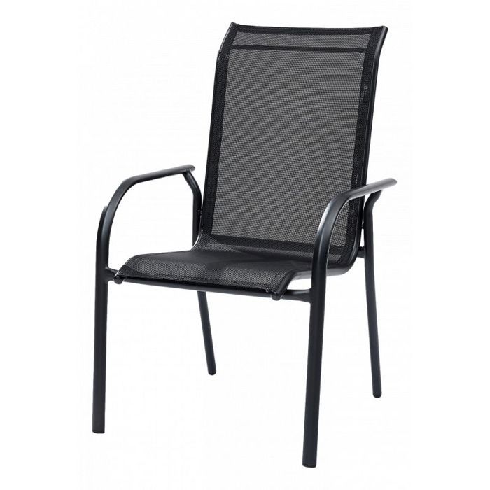 Fauteuil BlackSun structure aluminium coloris Noir Wilsa Garden