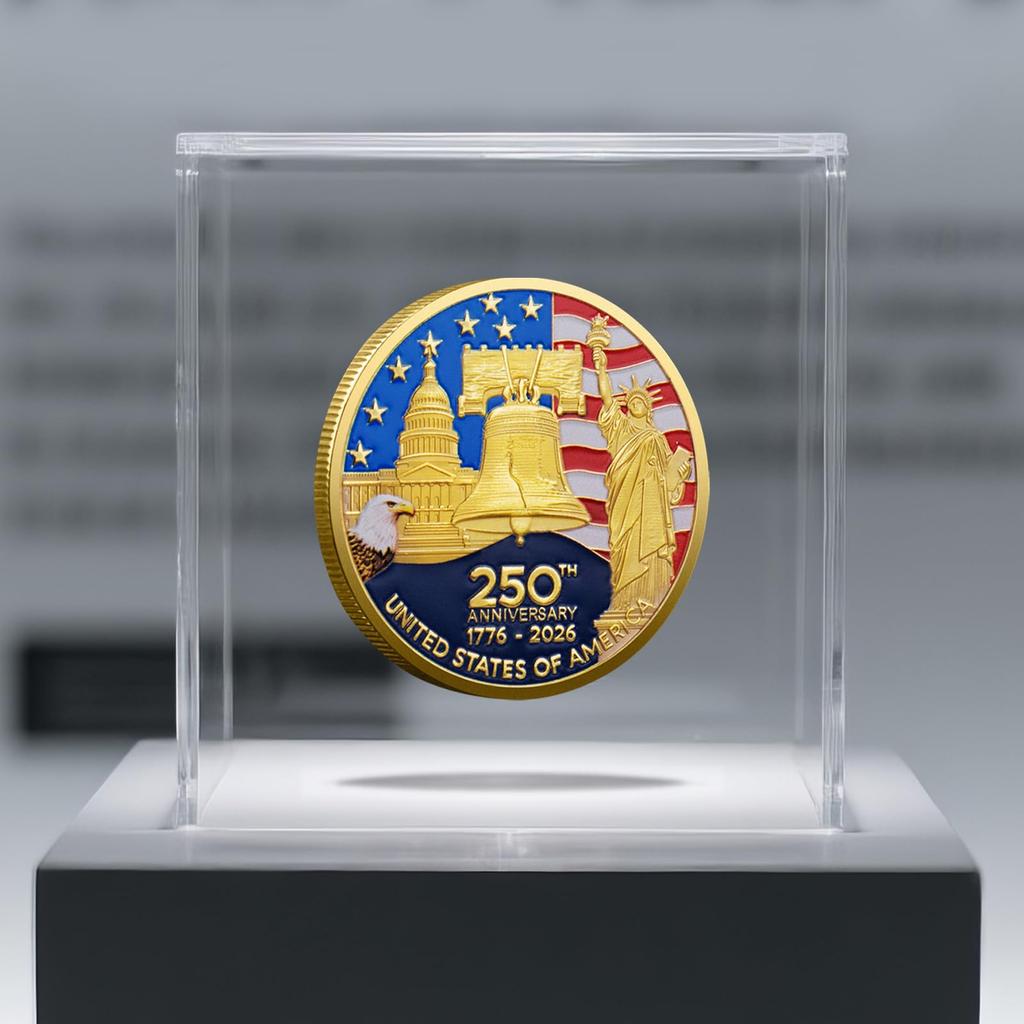 Памятная монета Соединенных Штатов к 250-летию, металл, рельеф, цветная печать