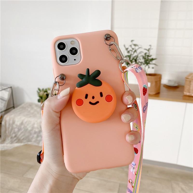 Ремешок с 3D-подставкой авокадо подходит для iPhone 12 11 Pro Max X XR XS 6S 7 8 plus SE, подходит для Samsung S8 S9 S10 A51 A71 S20 ПРИМЕЧАНИЕ20 M21 A81 A91