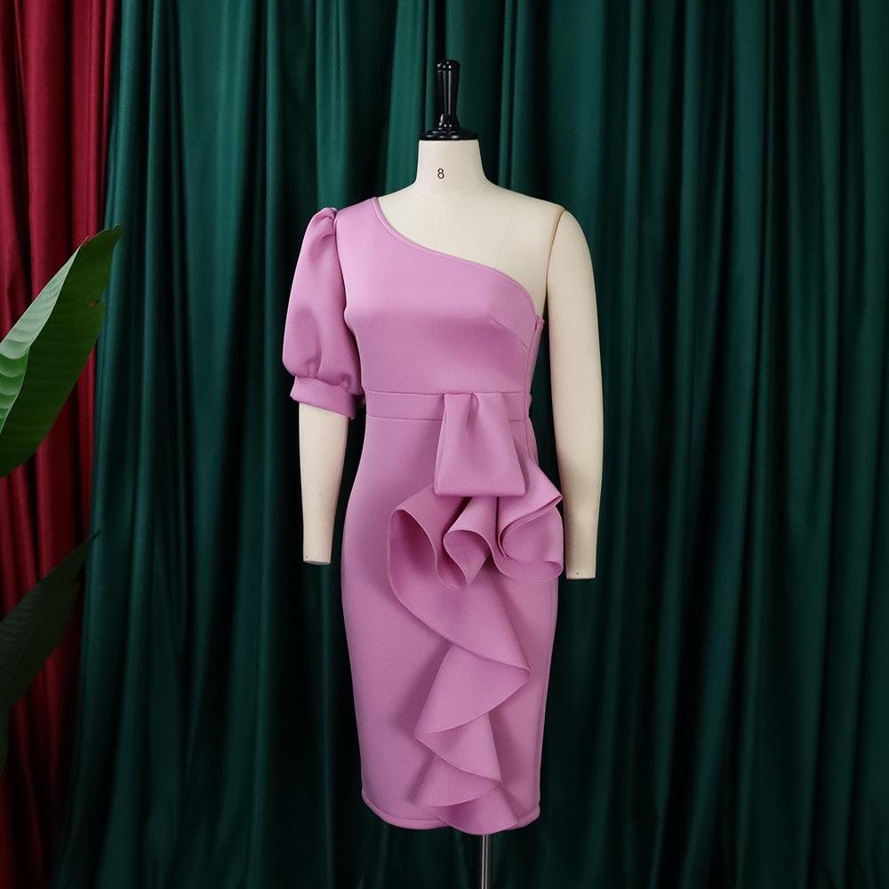 JKASHDK Женские модные летние весенние однотонные коктейльные и вечерние платья с рукавами 1/2 и высокой талией