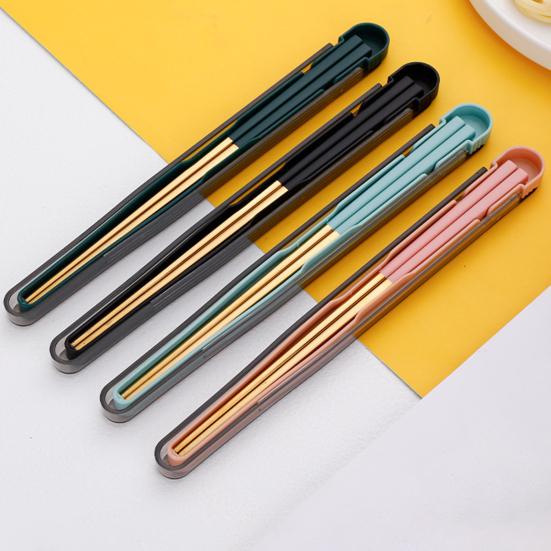 1 Набор Палочки для еды Без БФА Нескользящие Устойчивые к ржавчине Устойчивые к коррозии Зеркальная полировка Пика для еды Палочки из нержавеющей стали