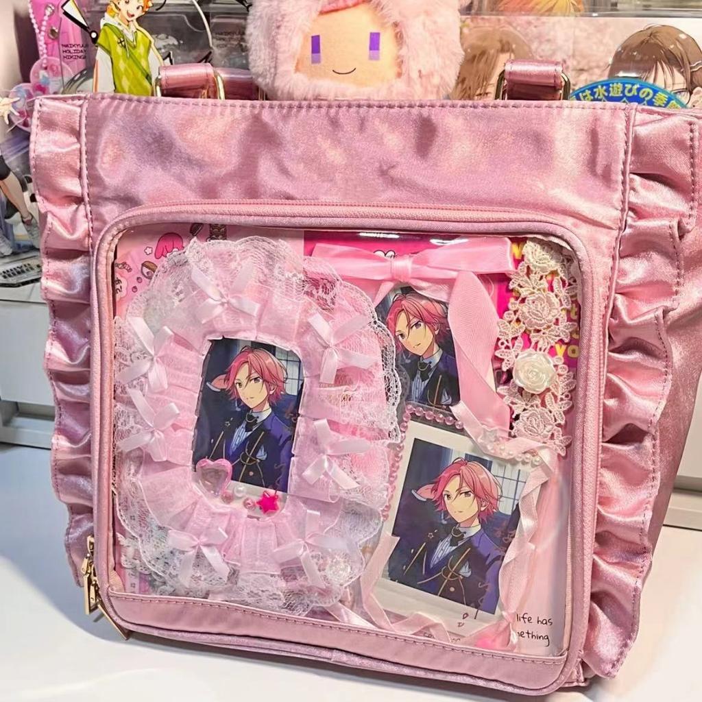 Лента Милая Сумка-тоут Большая Вместимость Бар Повседневная Прозрачная Сумка Для Перевозки Болью Двумерная Одно Плечо Портативная