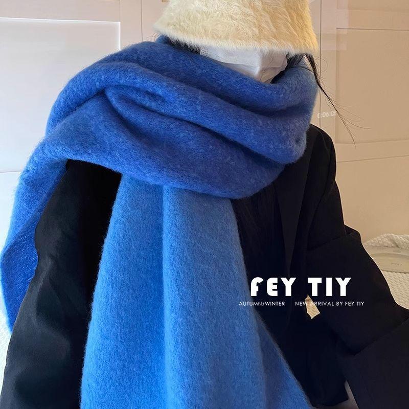 New Autumn and Winter Versatile Enlarged and Widened Mohair Scarf for Couples Niche Warm and Versatile Imitation Cashmere Shawl
