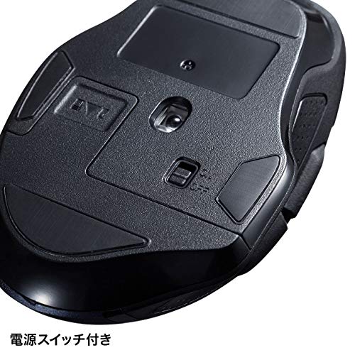 SANWA SUPPLY Бесшумная беспроводная мышь с синей светодиодной подсветкой, с разъемами Type-C/A в комплекте, большая 5-кнопочная MA-WBLC169BK