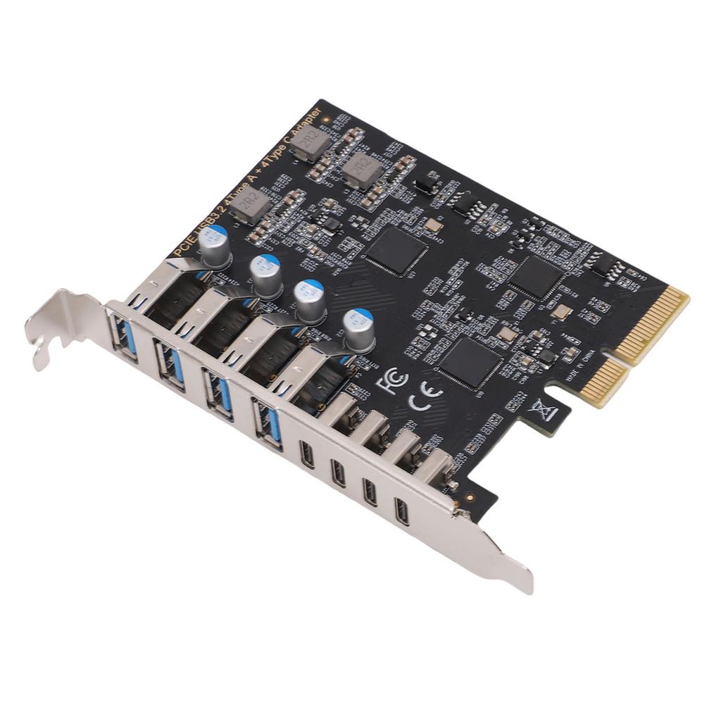 Карта расширения PCIe на USB 3.2 Gen 2, 8 портов (4x Type C, 4x Type A), пропускная способность 10 Гбит/с, поддержка системы Windows