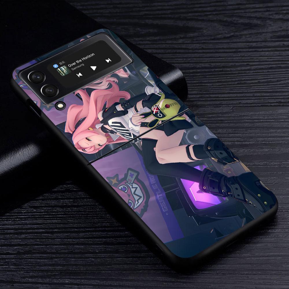 Чехол Nicole Demara Zenless Zone Zero для Samsung Galaxy Z Flip4 Flip3 5G Жесткий ПК Чехол для Мобильного Телефона Z Flip 4 3 Черный Coque Zflip4