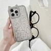 Luxury Diamond Flash Glitter Cat's Ears Phone Case For iPhone 16 15 14 13 12 11 Pro Max Soft TPU Shockproof Cover
