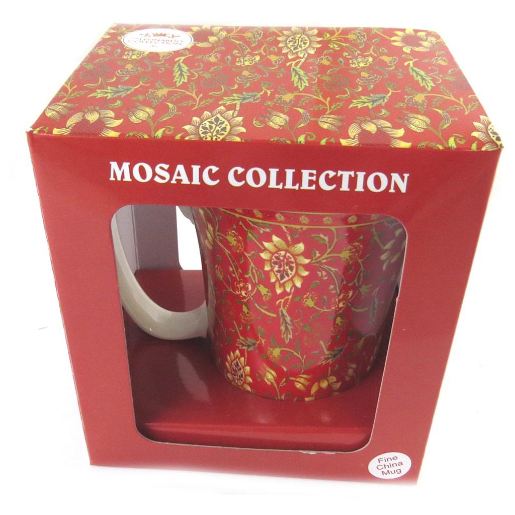 Les Trésors De Lily [N8635] - Red 'Mosaic' Porcelain Mug