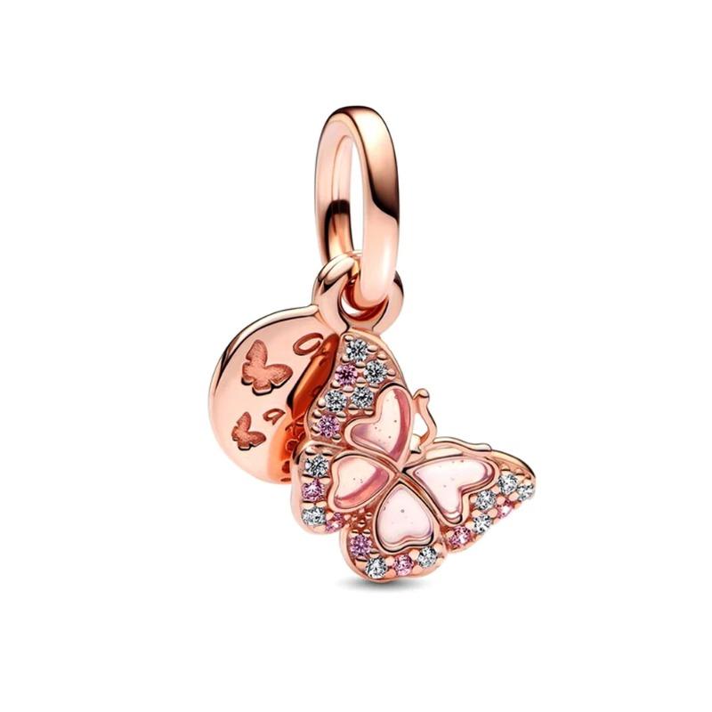 925 Sterling Silver Migratory Bird Butterfly Bee Charm Bead Pendant for DIY Jewelry Bracelet Making