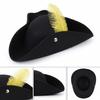 Wide Brim Tricorn Hat Feather Decorated Costume Hat Unisex Fashionable feather hat  Halloween Party