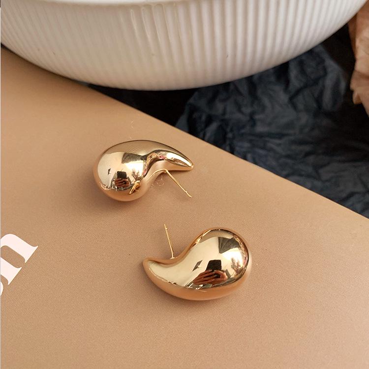 Серьги из стерлингового серебра 925 пробы, европейская капля воды, 3D-отверстие - Французский холодный стиль, Дизайн небольшой партии
