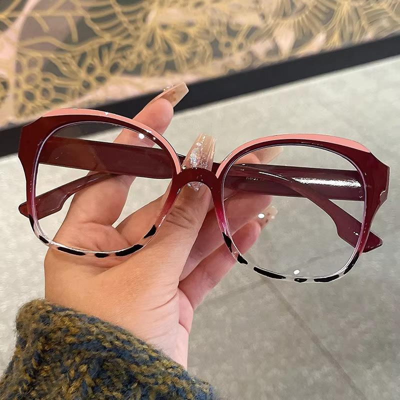 Fashion Large Frame Square Anti Blue Light Glasses Men Women Europe and America Piece Together Color Eyeglasses