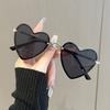 Chic Heart-Shaped Metal Frame Glasses - Gradient Lens, Y2K Fashion, Ideal for Women's Streetwear, Travel & Party Accessories