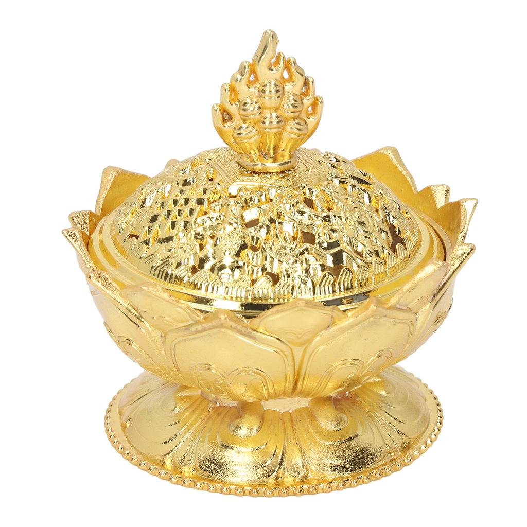 Винтажная подставка для благовоний в виде цветка из сплава для украшения дома, золото