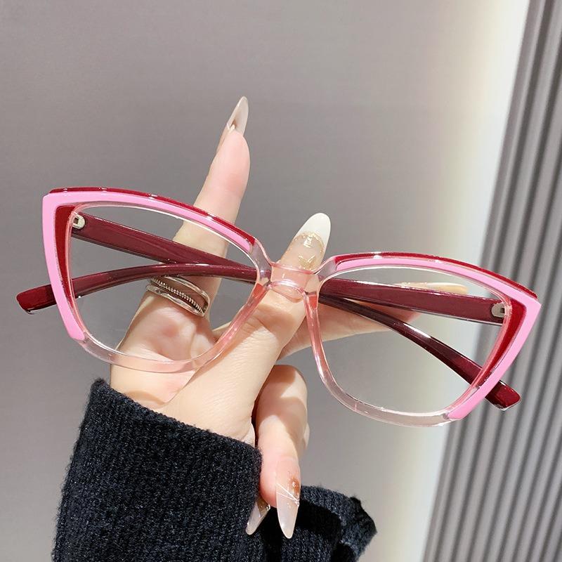 Модные очки для чтения «кошачий глаз» плюс женские винтажные цветные оправы очки для пресбиопии защита от синего света прозрачные очки +2.5