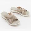 Women's Sandals Summer New Flat-bottomed Wedge Heel Fish Mouth Fly-woven Cross Sandals Women's Slippers