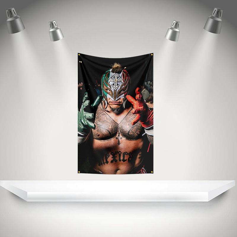 Rrey Mysterios Flag Boxer Banner 3x5ft With Brass Grommets Hd Printing Tapestry Exhibition Boxer Sports Fans Garage Decor