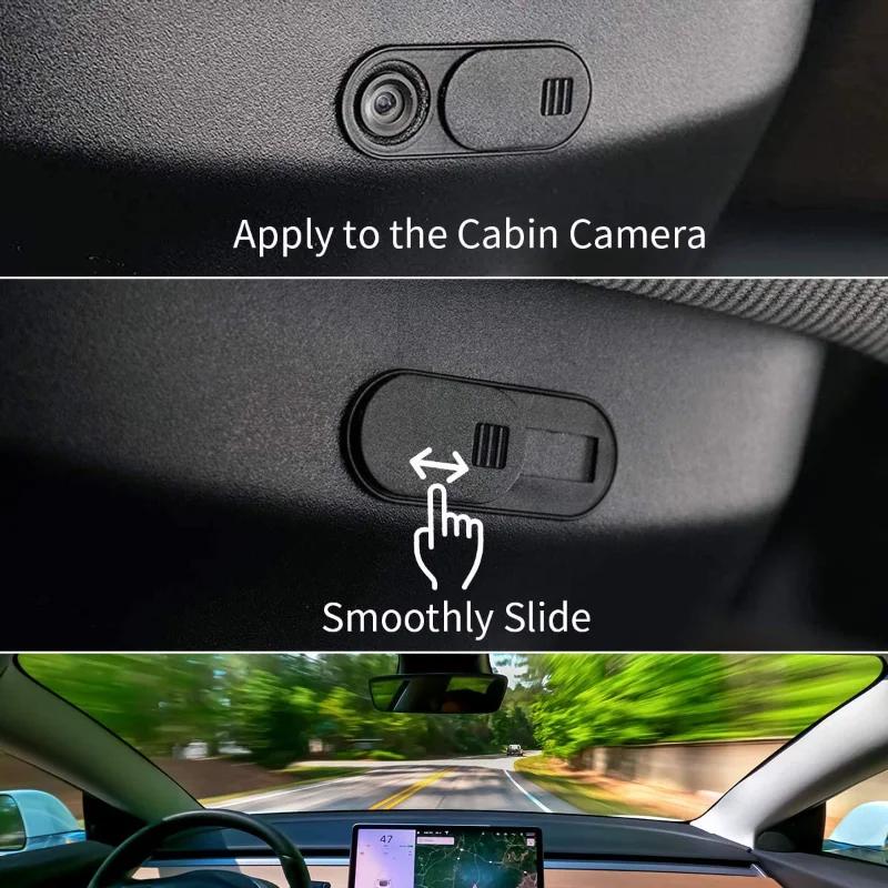 Car Camera Cover for Tesla Model 3 Y Privacy Protector Webcam Slide Blocker Anti-peep Sliding Camera Cover for Pc Laptop