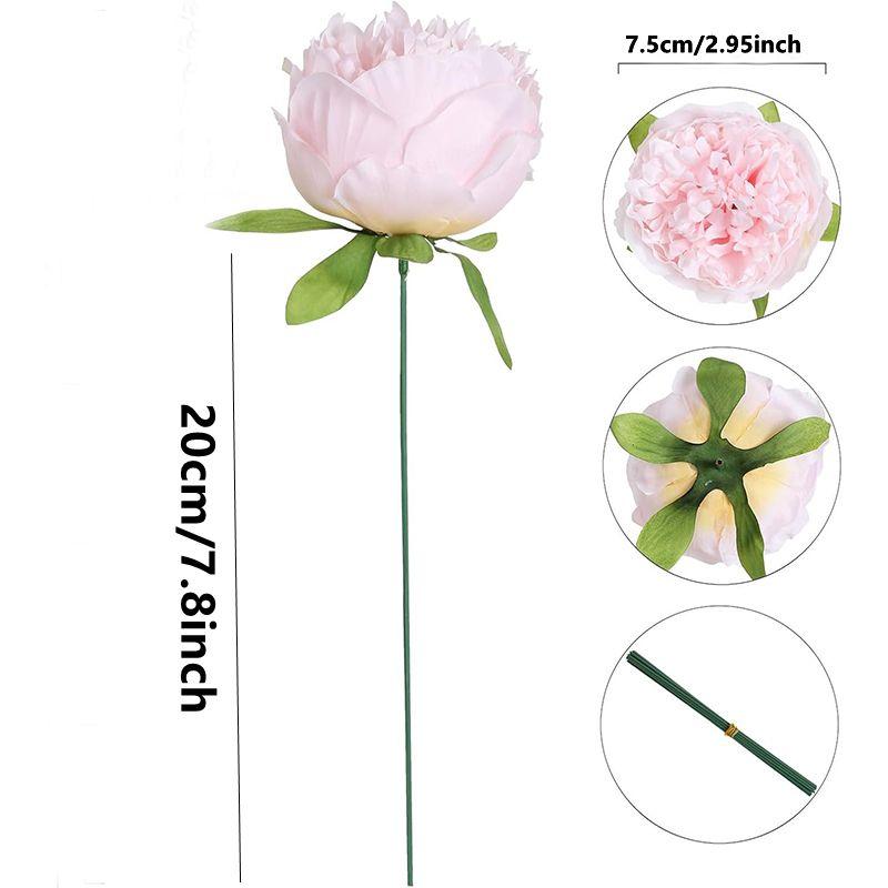 3/5/10 шт. Головки искусственных пионов 20 см Искусственный цветок со стеблем для домашнего декора Свадебное украшение DIY Ремесло Аксессуар для венка
