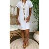 Loose Casual V-neck Short Sleeve Dress Loose Casual V-neck Short Sleeve Dress