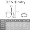 165pcs High Carbon Steel Barbed Treble Hooks Connector Circle Set Assorted Sizes 2# 4# 6# 8#10# Triple Fishing Hook with Storage Box