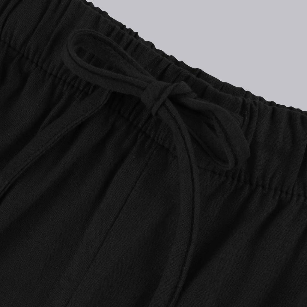 Летние женские повседневные широкие брюки со свободными завязками и передним карманом, однотонные повседневные женские рабочие повседневные брюки