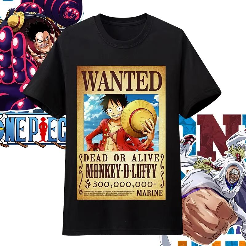 Хлопковая футболка оверсайз с принтом персонажей аниме One Piece для мужчин и женщин, удобная, в стиле Y2K, детская одежда, летний тренд, футболки