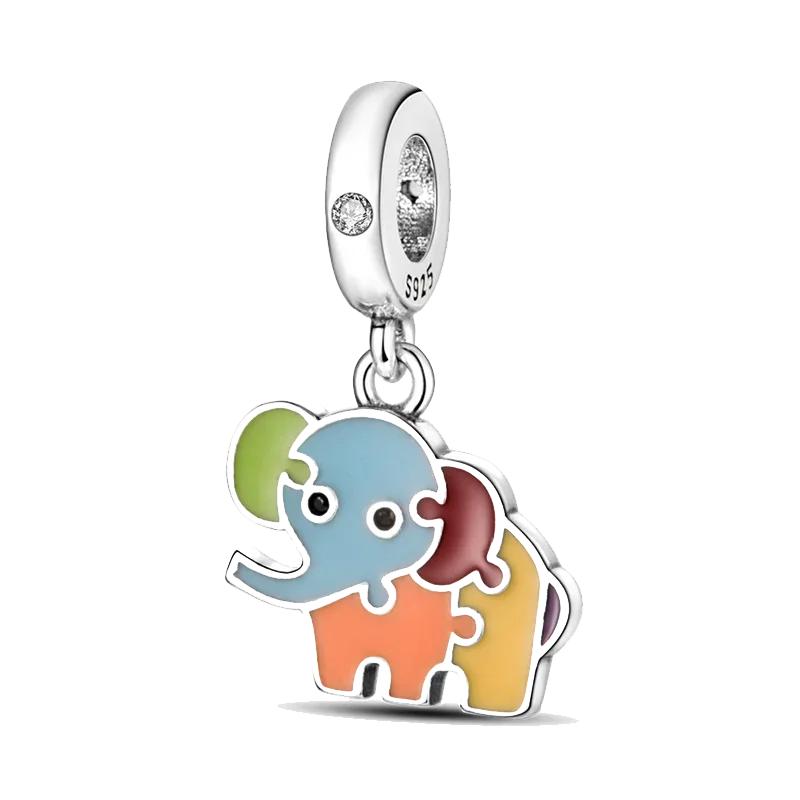 Браслеты Charm Fit Original Медь Милое Животное Сова Кошки Морская Черепаха Бусины Женский Кулон Бусины Изготовление Украшений