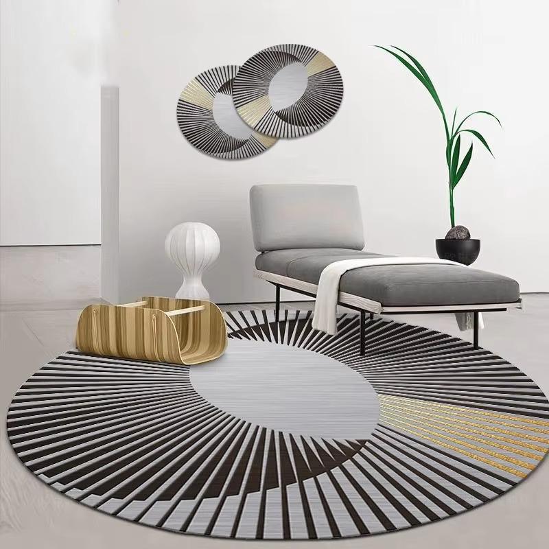 Carpet 1PCS Round Home Dirt Resistant Living Room Sofa Non-Slip Floor Mat Office Computer Study Bedroom Floor Mat