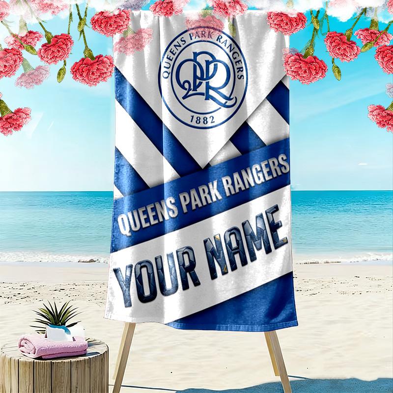 Персонализированное пляжное полотенце с принтом Queens Park Rangers, большое, мягкое, быстросохнущее, для пляжа, кемпинга, плавания