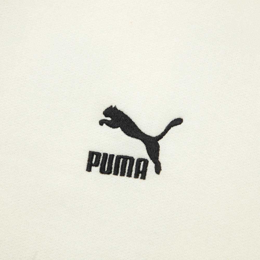 Puma Classics Ftp Crew Tr Solid Color Embroidered Design Round Neck Knitted Long Sleeve Sweatshirt Unisex Sweatshirt White 625829-65