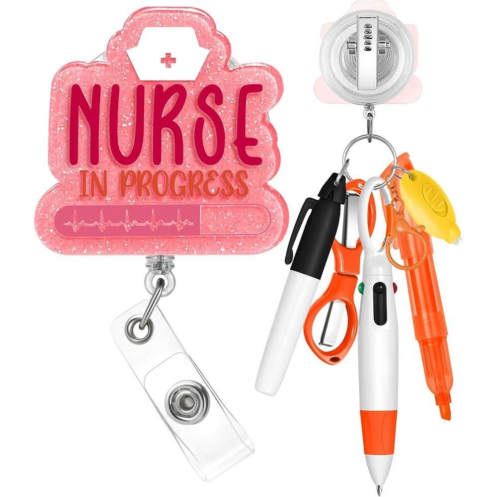 Портативный набор ручек для медсестры Выдвижной зажим для бейджа медсестры Модный держатель для бейджа-катушки