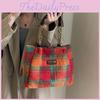 Шикарная мягкая женская вертикальная сумка через плечо из модной клетчатой парусины для повседневных поездок