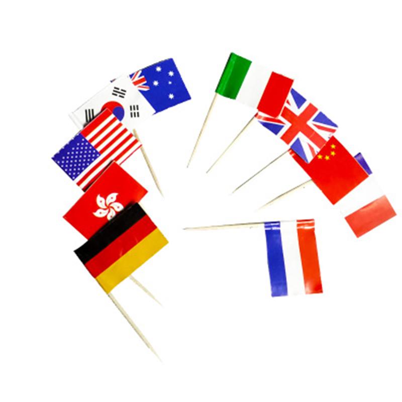 100 штук международных флажков для кексов и десертов для праздничных вечеринок