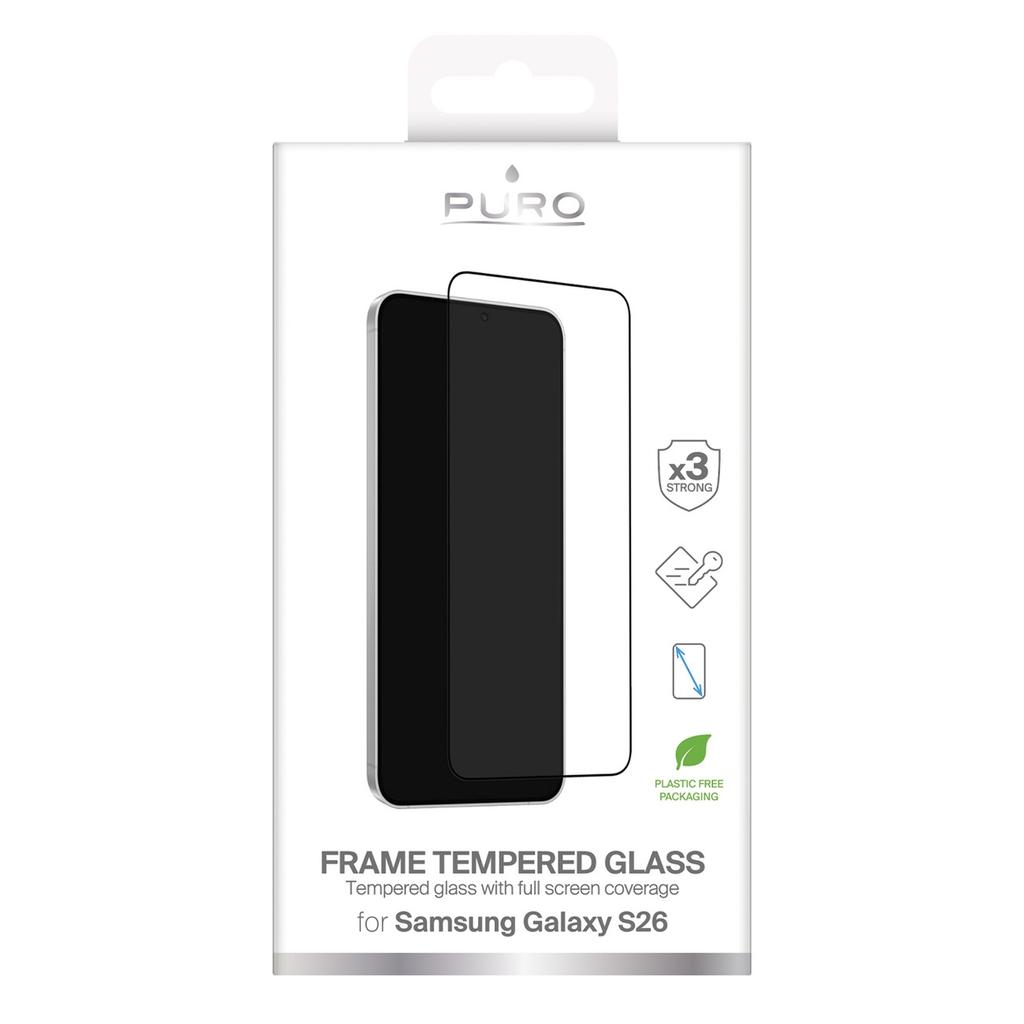 Tempered glass for Samsung Galaxy S26 Frame - with black frame