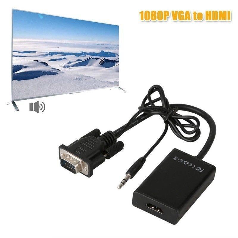 Кабель-конвертер VGA в HDMI с медным сердечником для HDTV-монитора, ПК-гейминга, установки домашнего кинотеатра