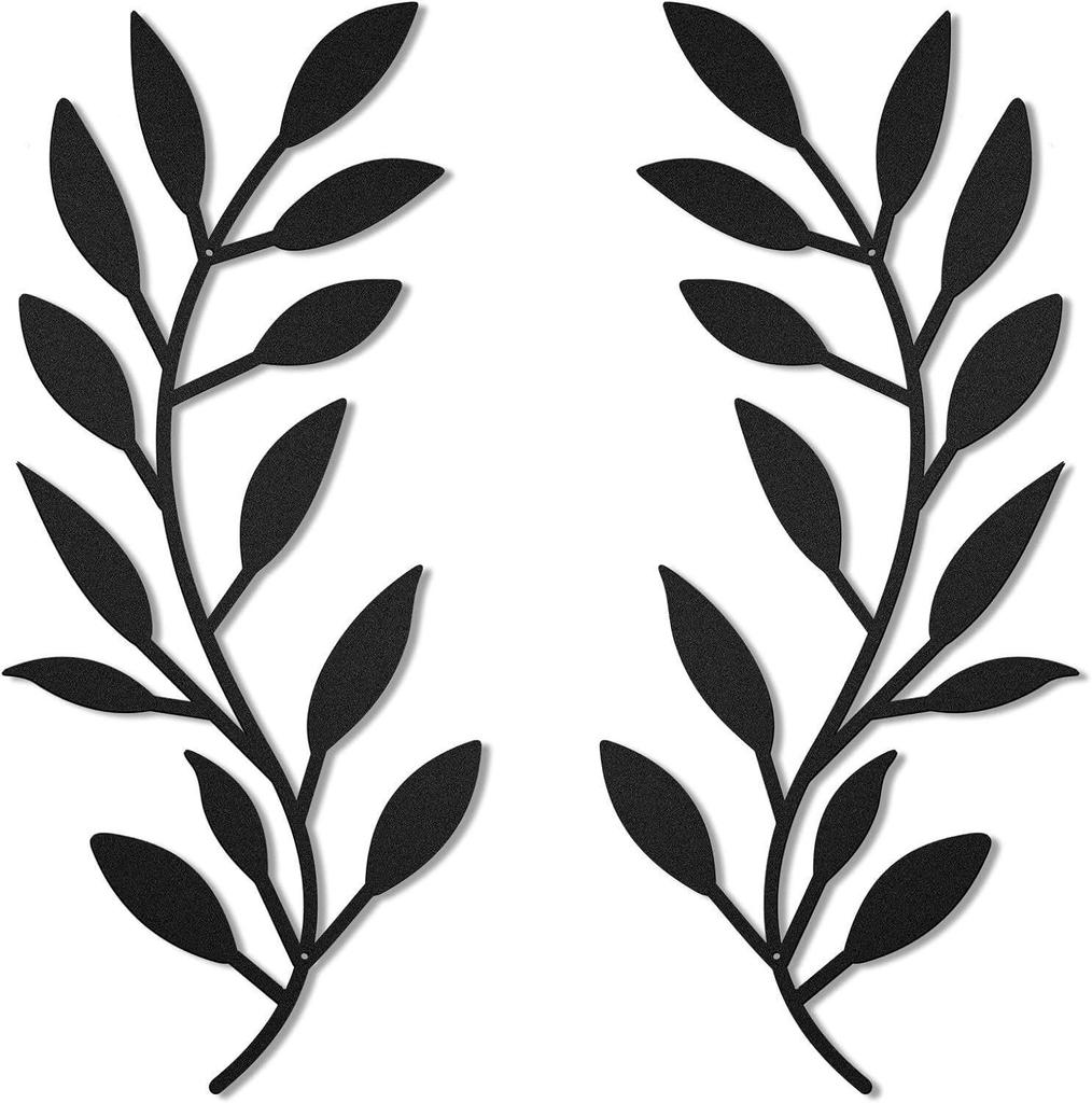 Wrought Iron Olive Branch Wall Decoration for Indoor/Outdoor Use
