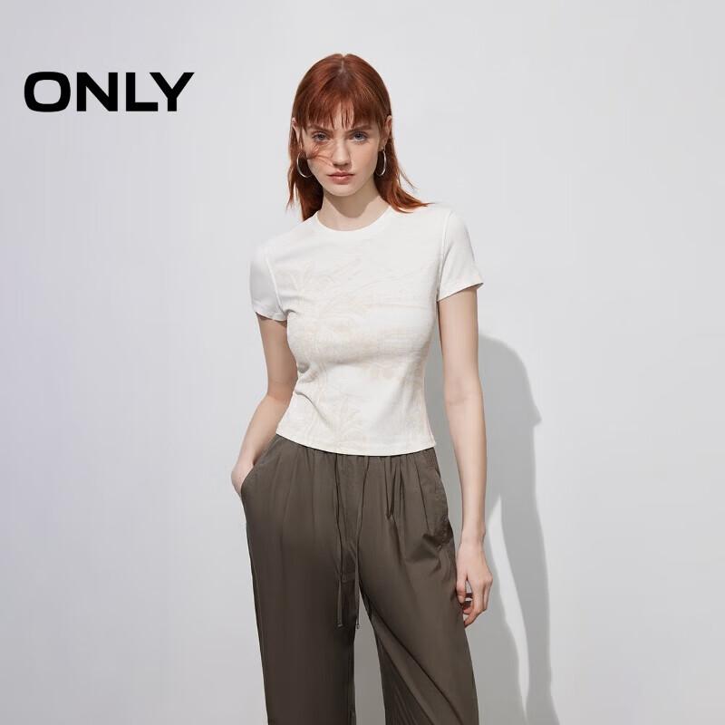 ONLY 2026 Spring Elegant Sketch Landscape Print Short Sleeve T-Shirt