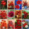 5D DIY Diamond Painting Flowers Cross Stitch Kit Full Round Drill Embroidery Mosaic Rose Wall Art Rhinestones Gift Home Decor