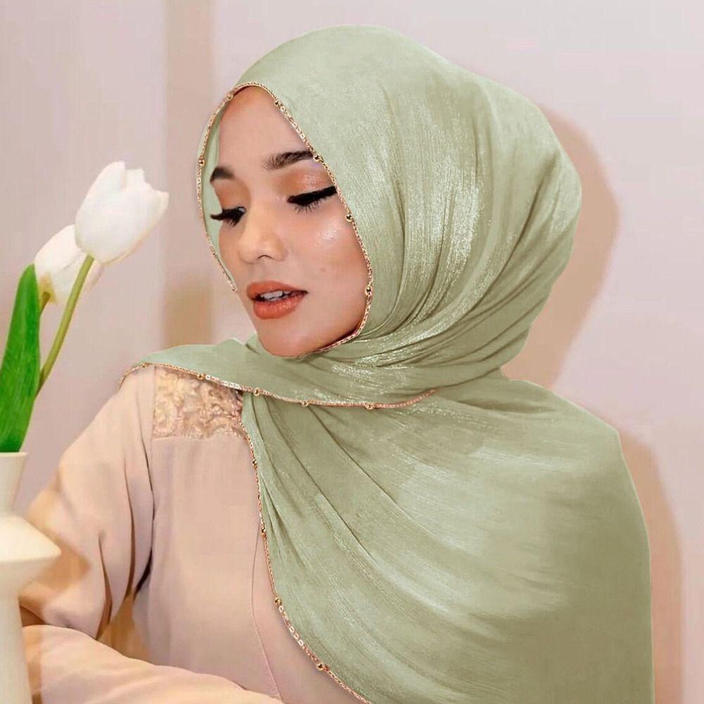 Long Islamic Turban Chiffon Malaysia Headscarf Elegant Wraps Shawl Women