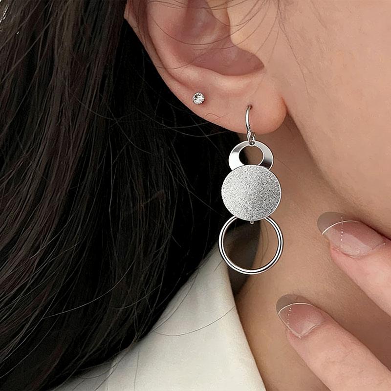 925 Sterling Silver Earrings For Women Trendy Geometric Round Circle Earring Jewelry Prevent Allergy Party Gift Accessories