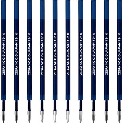 Шариковая ручка Zebra Blen, масляные стержни, NC-0.5, синий, упаковка 10 штук, B-RNC5-BL