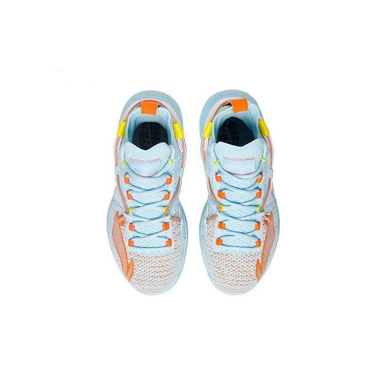 Баскетбольные кроссовки Li Ning Youth Flash 6 с противоскользящей подошвой, амортизирующей, износостойкой подошвой, средней высоты, детские баскетбольные кроссовки синего цвета YKBR024-9