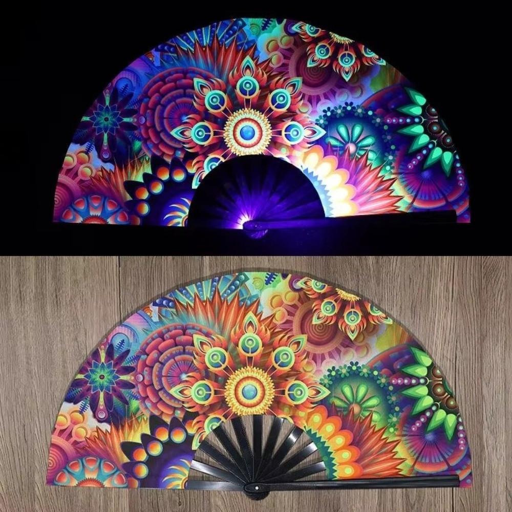 New UV Ink Printing Kung Fu Fan Foldable Handmade Folding Fan Bamboo Bone Fan Home Decoration