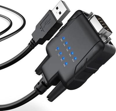 Адаптер USB в последовательный - USB232A-E-A - DB9 - 1 м кабеля - Совместим с Windows/macOS/Linux - 9 светодиодов