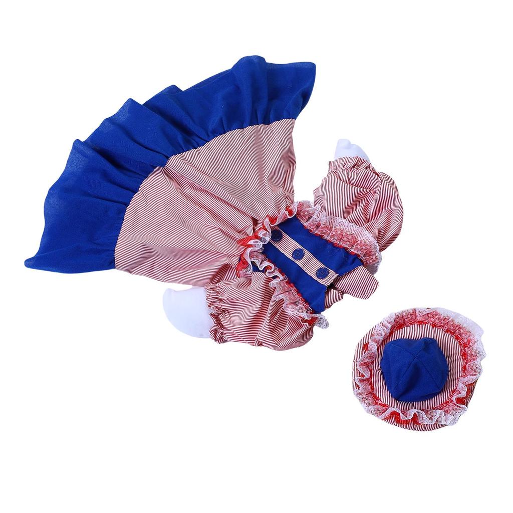 Porch Goose Outfit Lovely Goose Statue Dress Hat Costume Set for Outdoor Patio Yard Lawn Garden Decor Blue Red