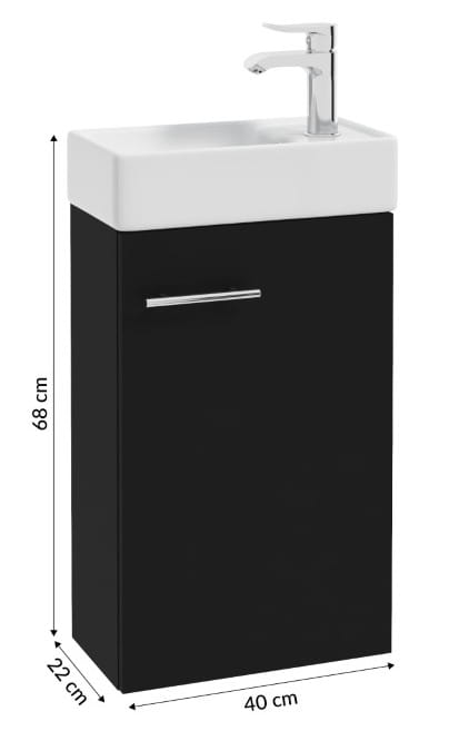 Hanging Bathroom Cabinet with Sink 40 and Faucet Small
